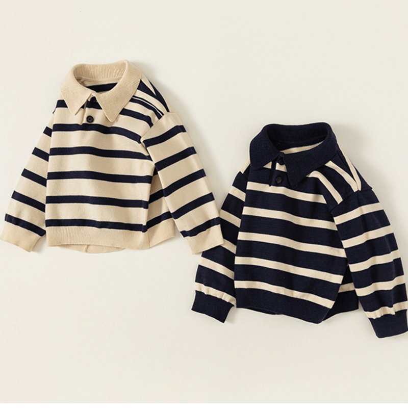 Toddler Polo Striped Knitted Sweater