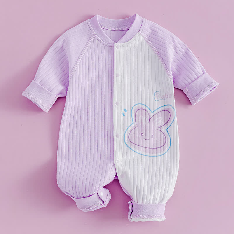 RABBIT Baby Heart Orange Purple Romper