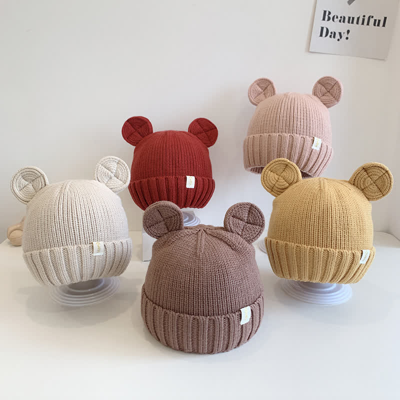 Baby Bear Ears Knitted Beanie