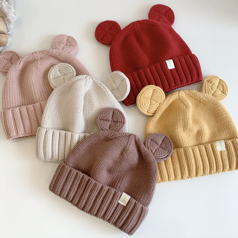 Baby Bear Ears Knitted Beanie