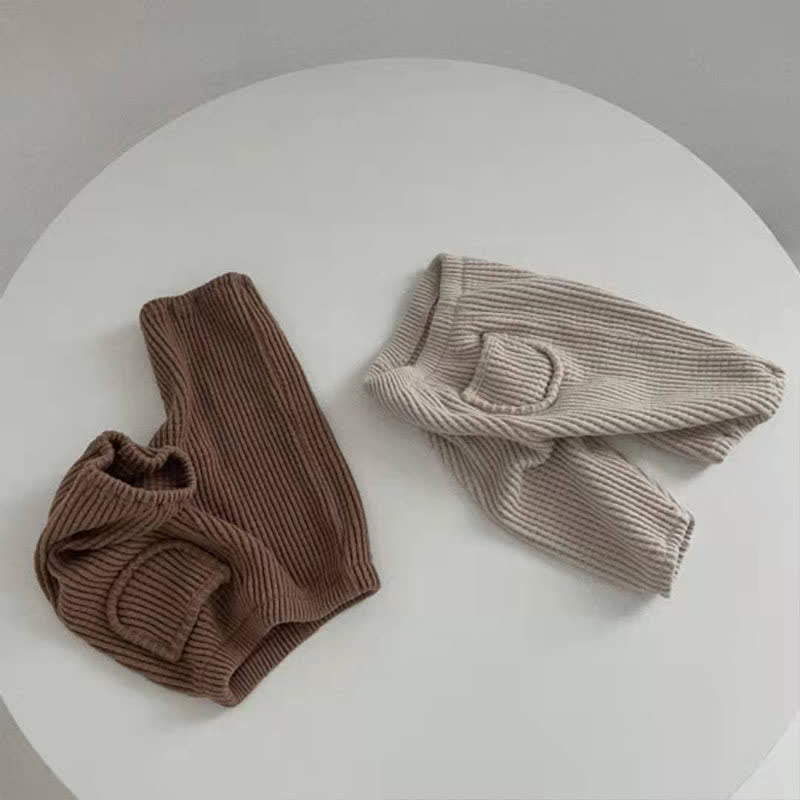 Baby Solid Color Design Pocket Pants