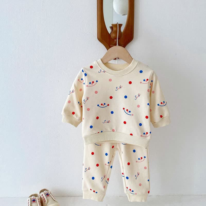 SMILE Baby 2-Piece Beige Sweatsuit Set