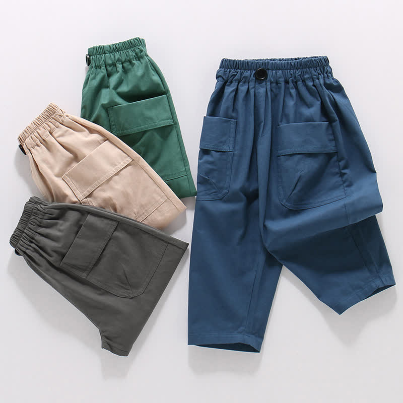 Toddler Double Pocket Solid Color Pants