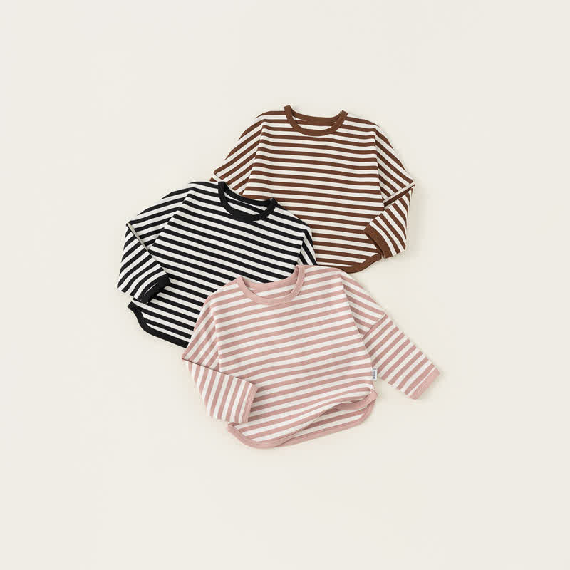 Toddler Basic Striped Simple T-shirt