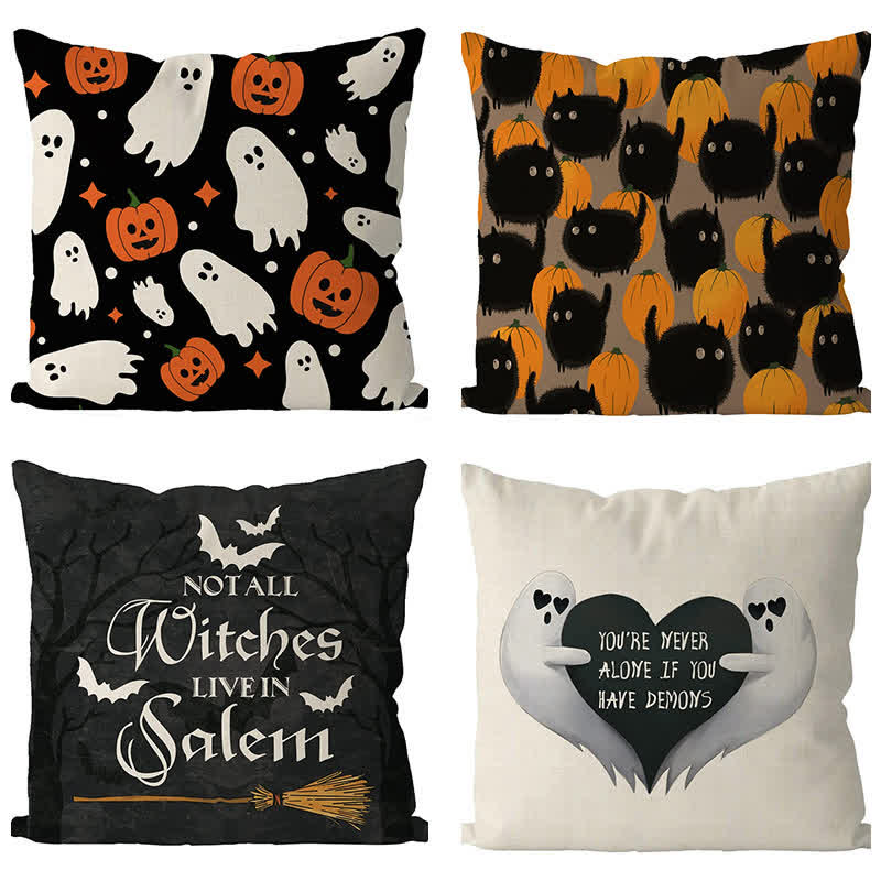 Halloween Embroidered Pillow Case