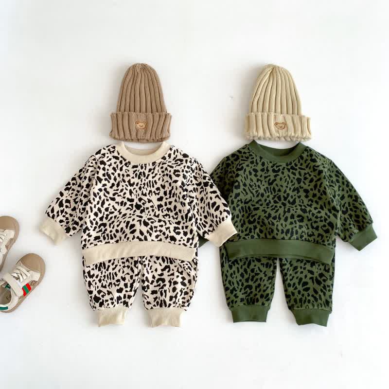 Baby 2-Piece Leopard Print Sweatsuit Set