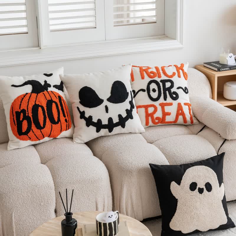 Halloween Embroidered Pillow Case