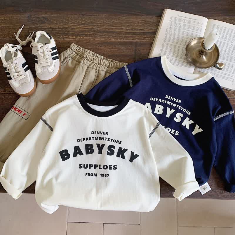 BABYSKY Kid Boy Letters Printed T-shirt