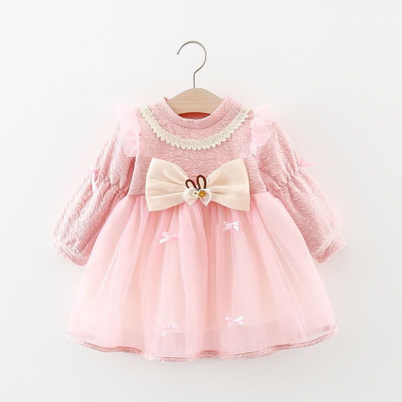 Baby Toddler Lace Bow Tulle Elegant Dress