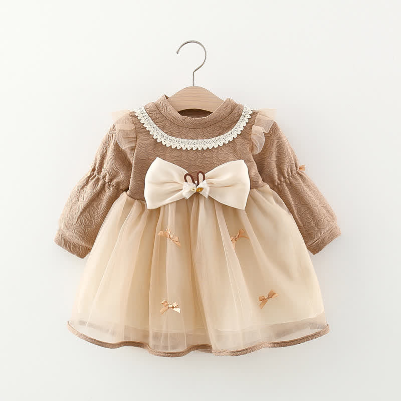 Baby Toddler Lace Bow Tulle Elegant Dress