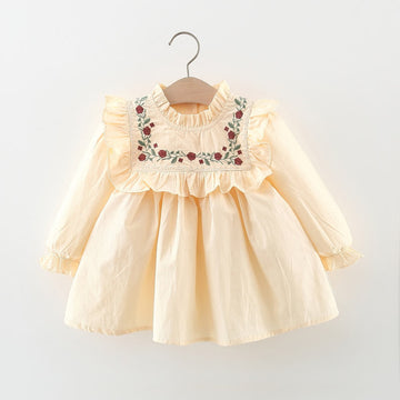 Baby Toddler Embroidered Flower Vintage Dress