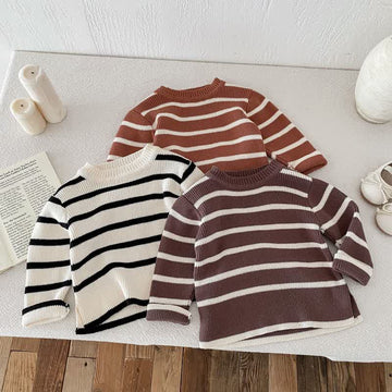 Toddler Girl Striped Knitted Basic Sweater