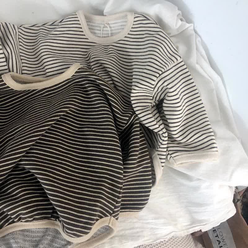 Kid Boy Striped Crew-neck Long Sleeve Top