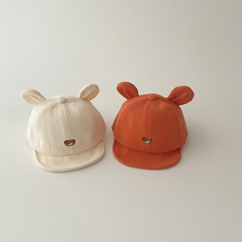 Baby Embroidered Bear 3D Ears Peaked Cap