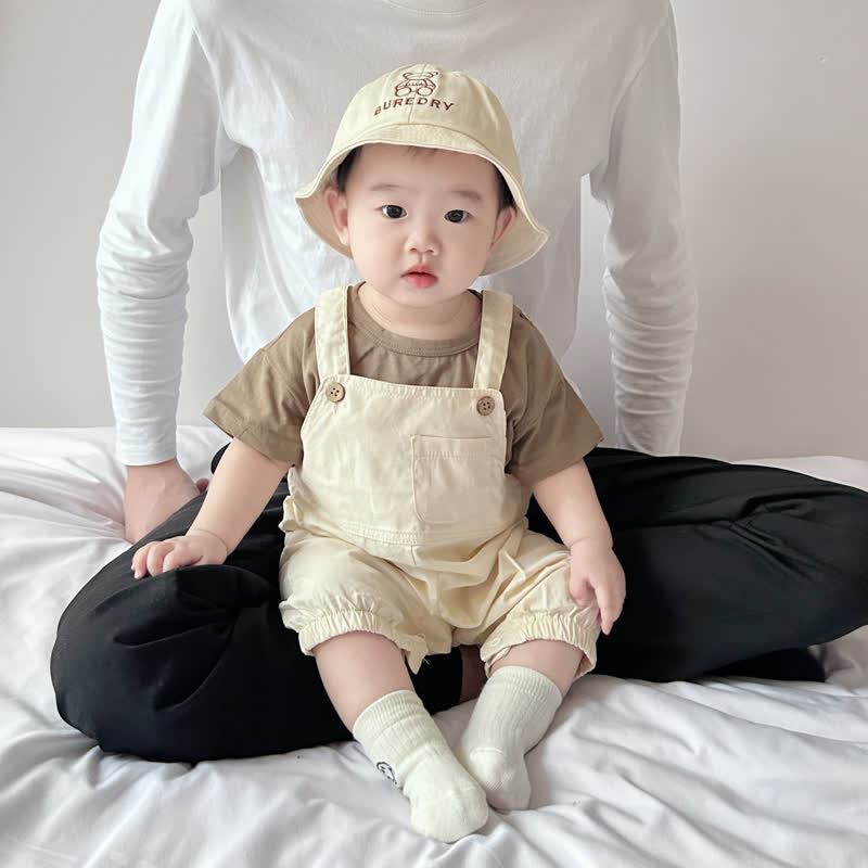 Baby Pure Color Pocket Relax Overalls