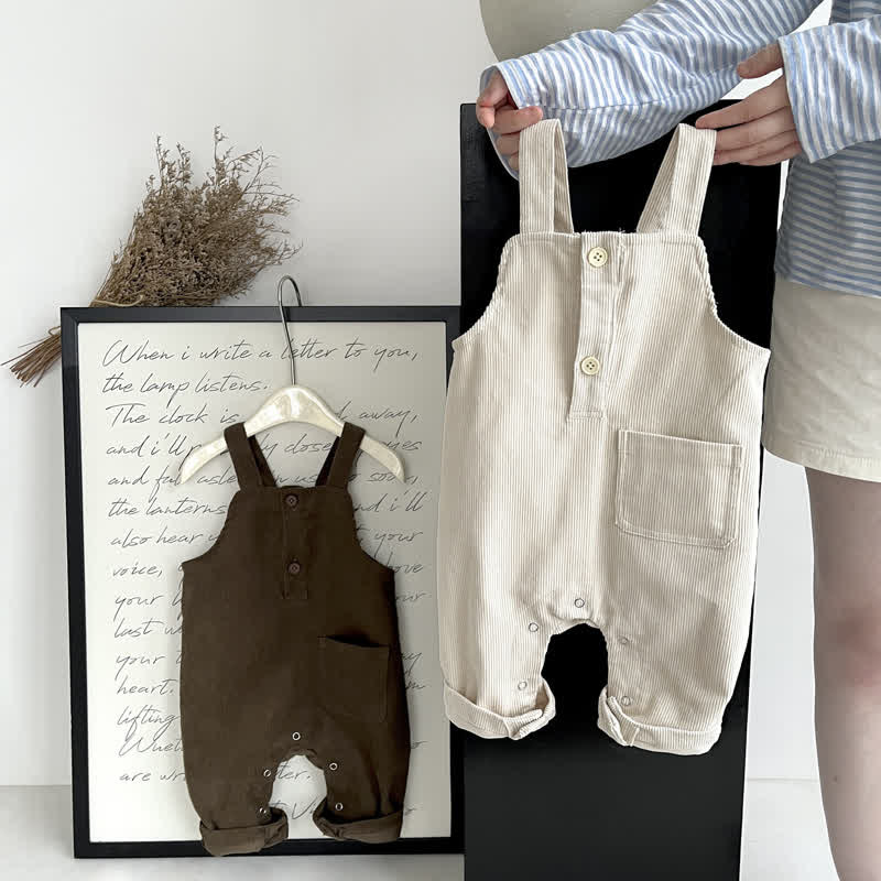 Baby Double Button Corduroy Overalls