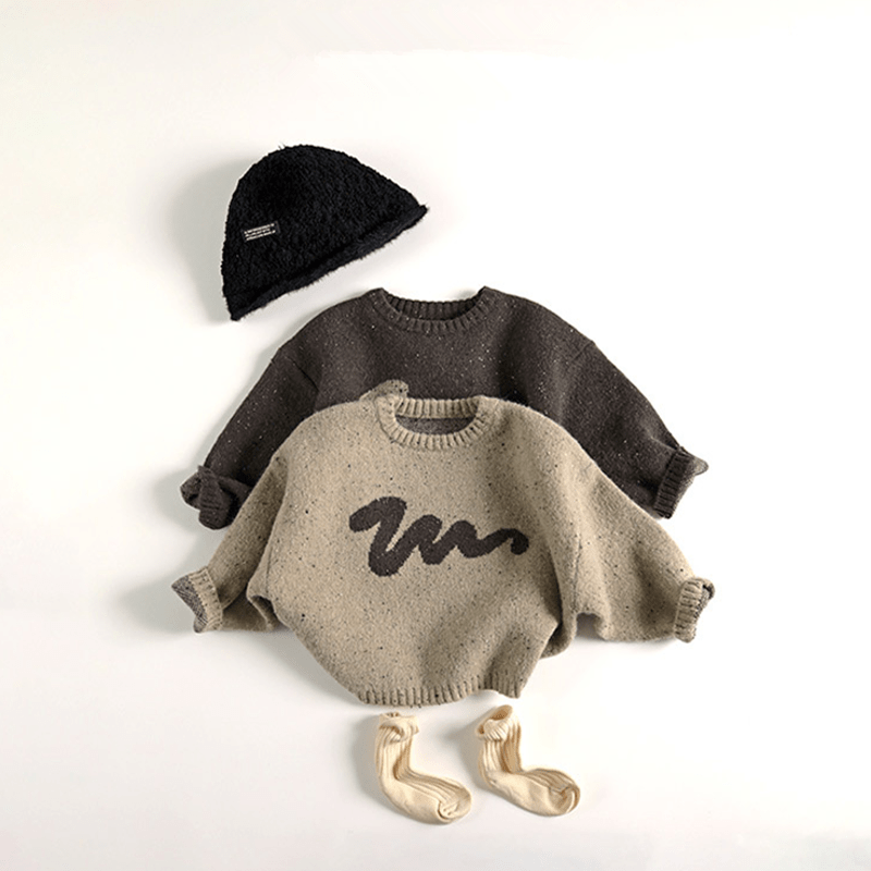 Toddler Casual Earthy Color Loose Sweater