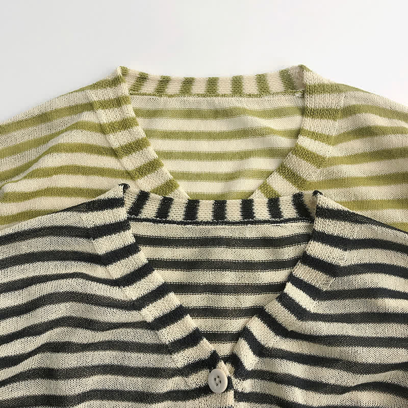 Toddler Knitted Striped Loose Cardigan