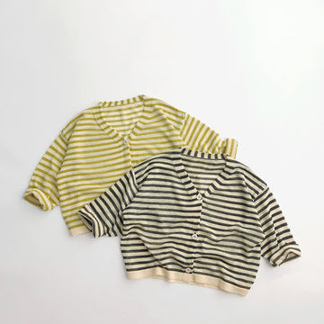 Toddler Knitted Striped Loose Cardigan