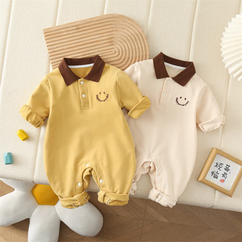 HAPPY EVERYDAY Baby Polo Smile Romper