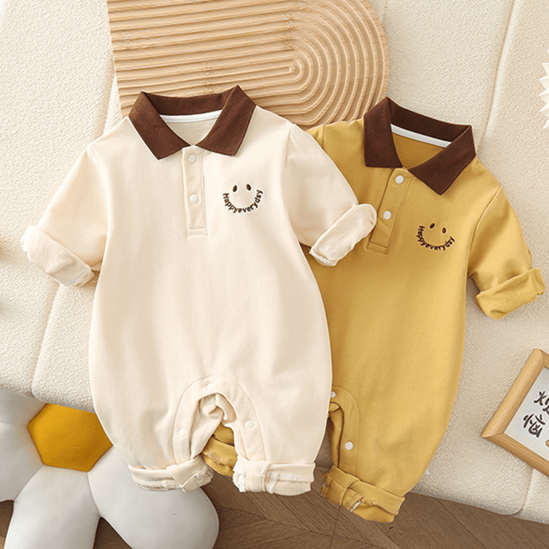 HAPPY EVERYDAY Baby Polo Smile Romper