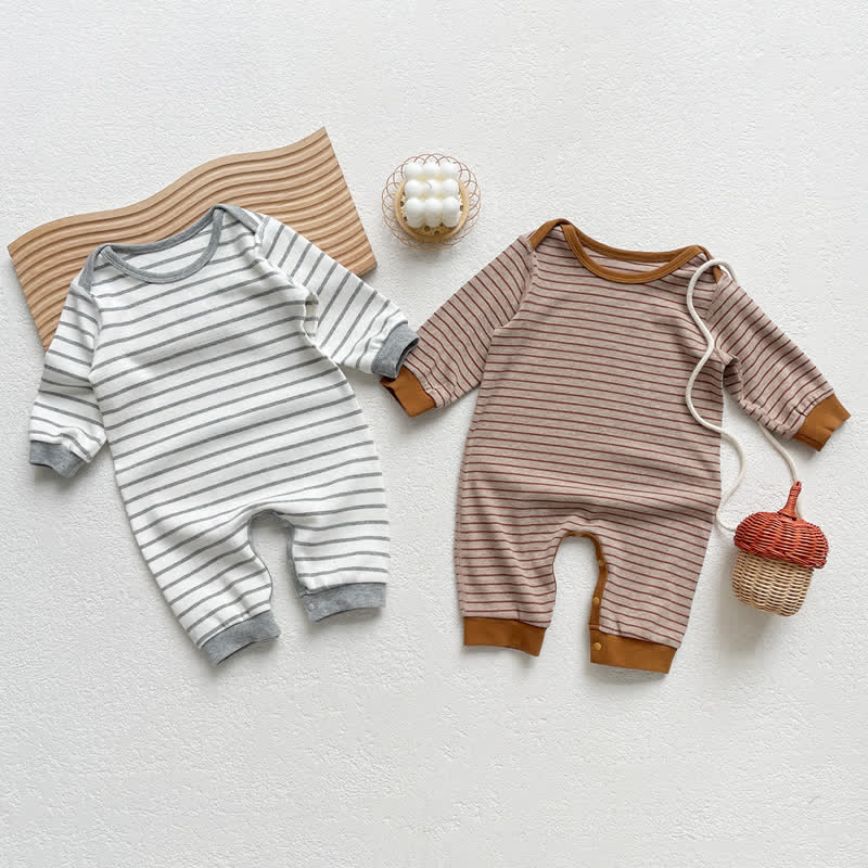 Baby Stripe Long Sleeve Romper