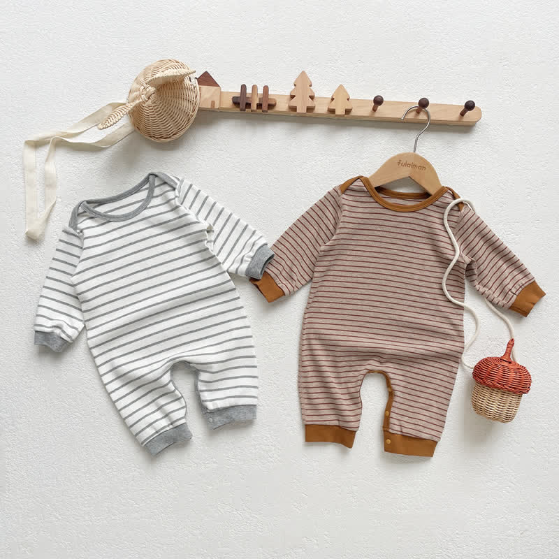 Baby Stripe Long Sleeve Romper