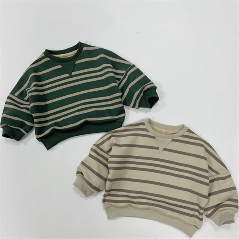 Toddler Casual Striped Loose Comfort Sweatshirt