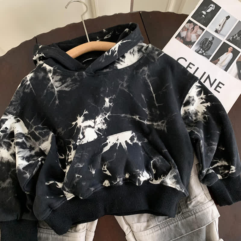 Kid Boy Black Tie Dye Hoodie