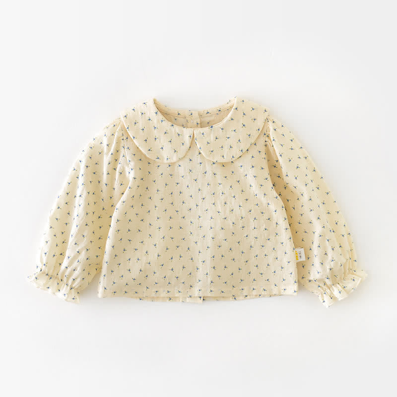 Baby Beige Flower Sweet Blouse