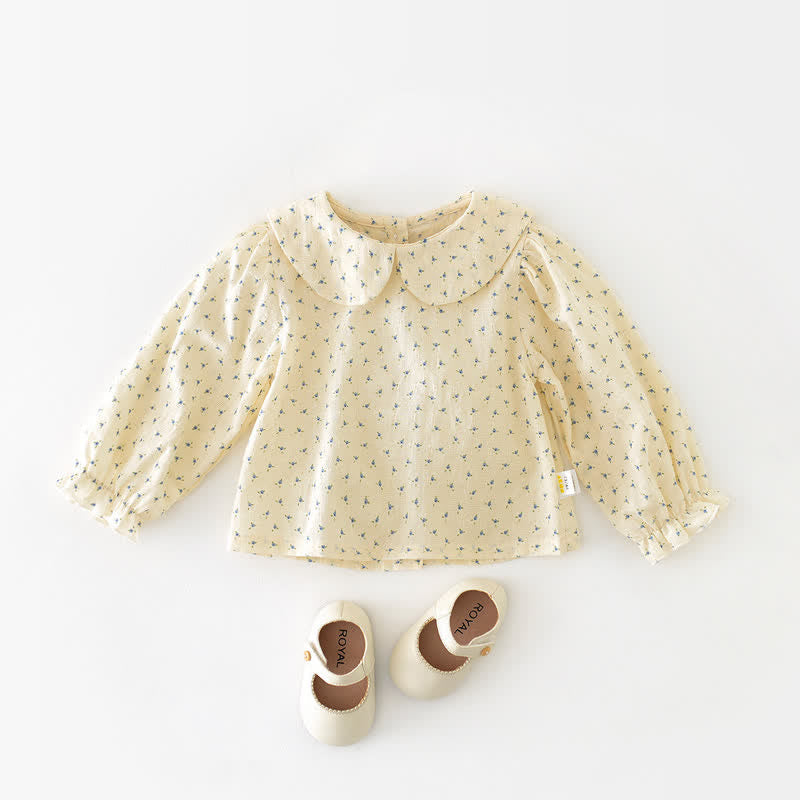 Baby Beige Flower Sweet Blouse