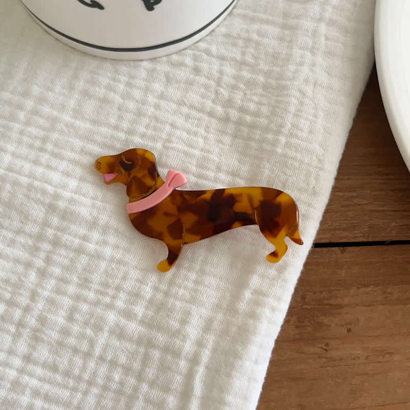 1PC Baby Dachshund Apple Cherry Hair Clip