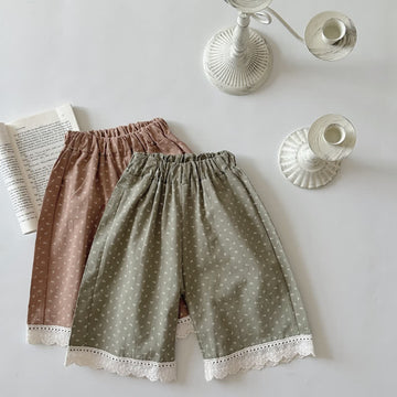 Baby Girl Lace Splicing Flower Loose Pants