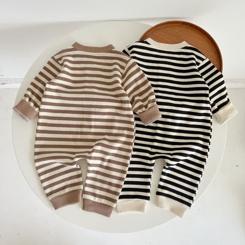 Baby Striped Button Comfort Relax Romper