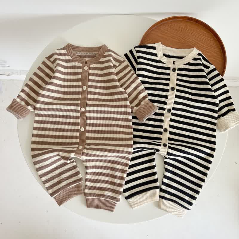 Baby Striped Button Comfort Relax Romper