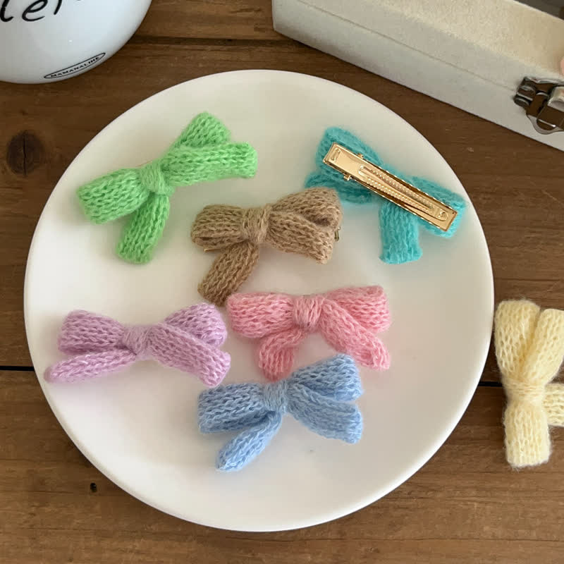 1PC Baby Yarn Bow Knitted Hair Clip