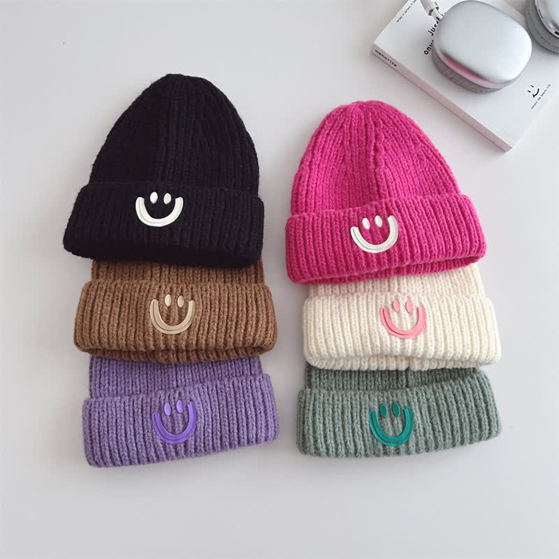 Toddler Casual Smile Knitted Beanie