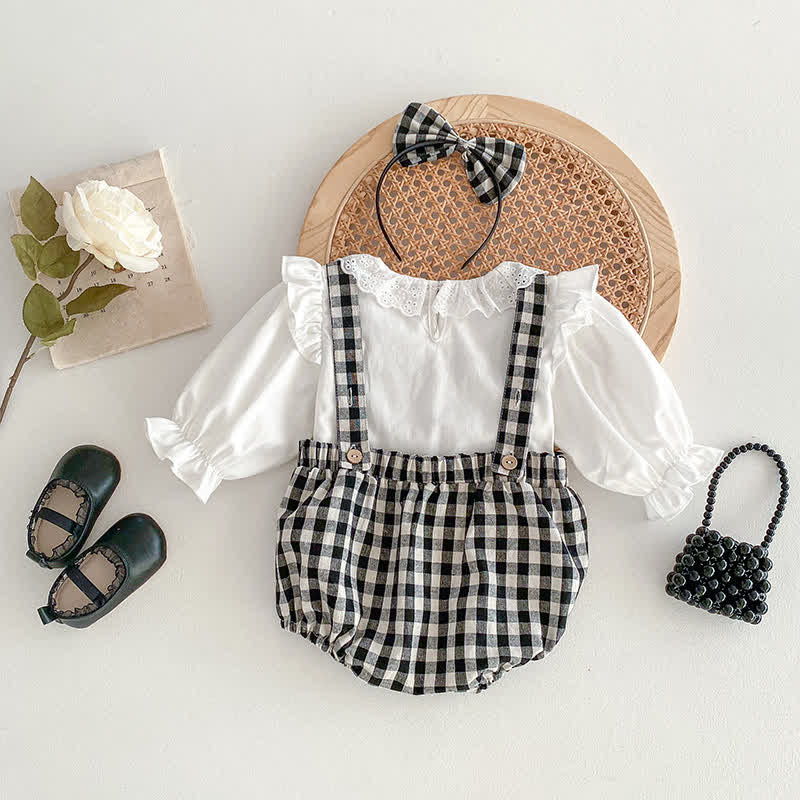 Baby Black Plaid Lovely Bodysuit