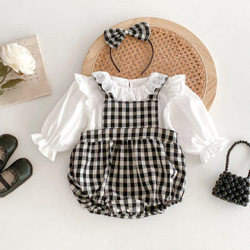 Baby Black Plaid Lovely Bodysuit