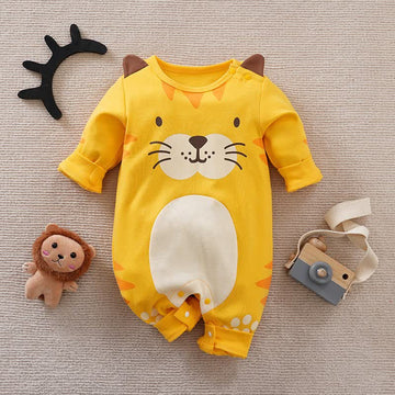 Baby Yellow Cartoon Tiger Cute Romper