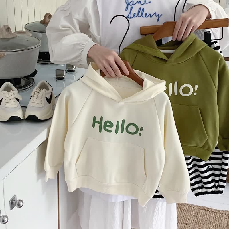 HELLO! Kid Boy Letter Hoodie