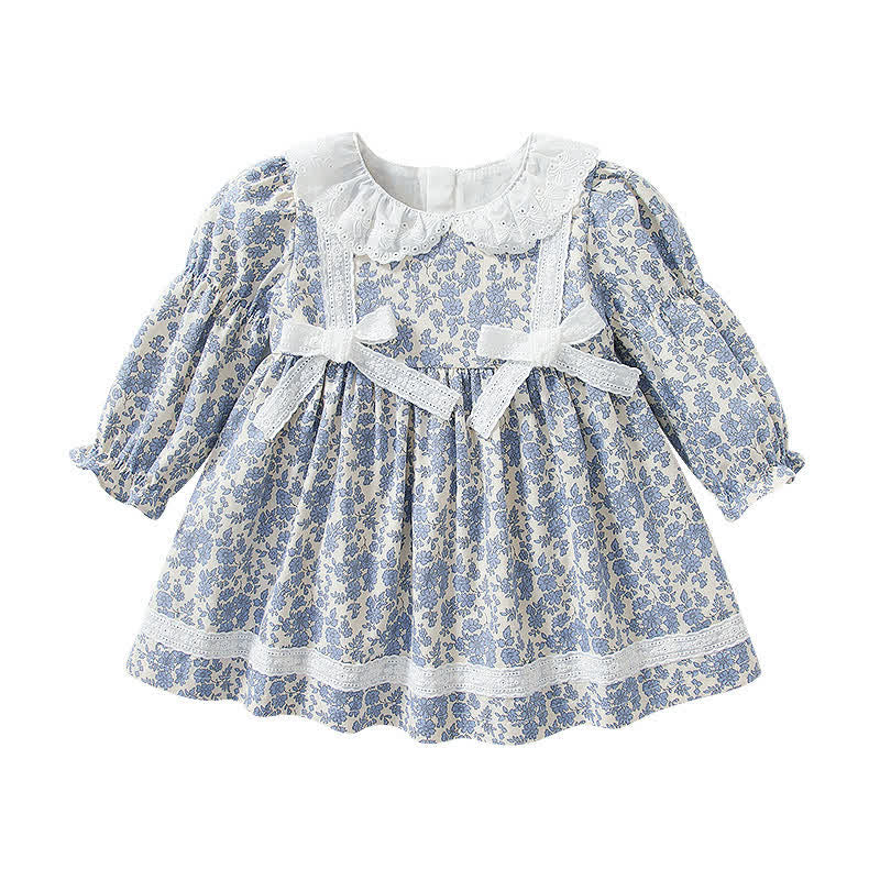 Baby Girl Double Bow Little Flower Dress