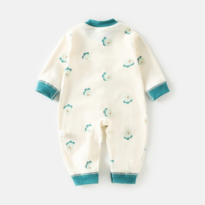 Baby Green Dinosaur Button Romper