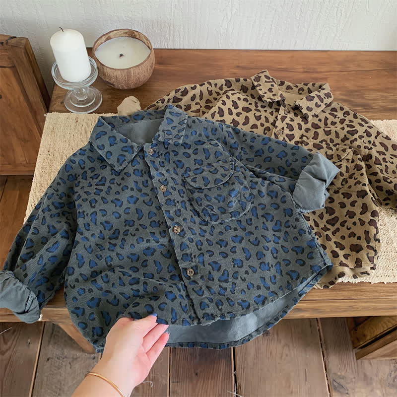 Kid Boy Leopard Print Shirt Jacket