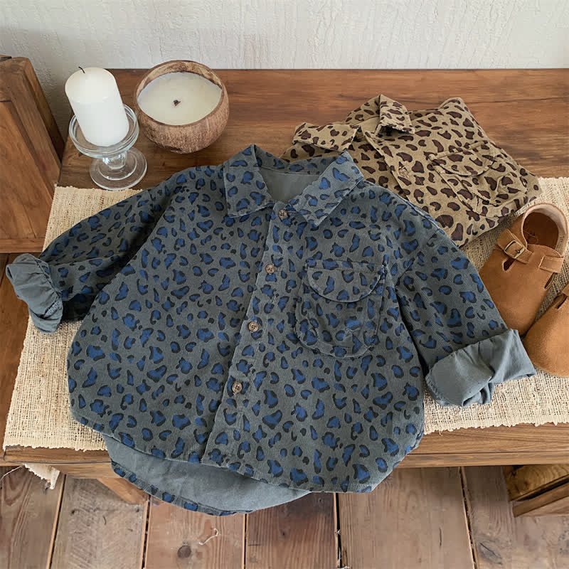 Kid Boy Leopard Print Shirt Jacket