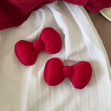 1PC Baby Red Sponge Bow Hair Clip