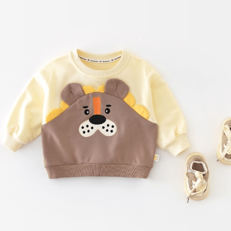 Toddler Cartoon Lion Brown Sweatshirt