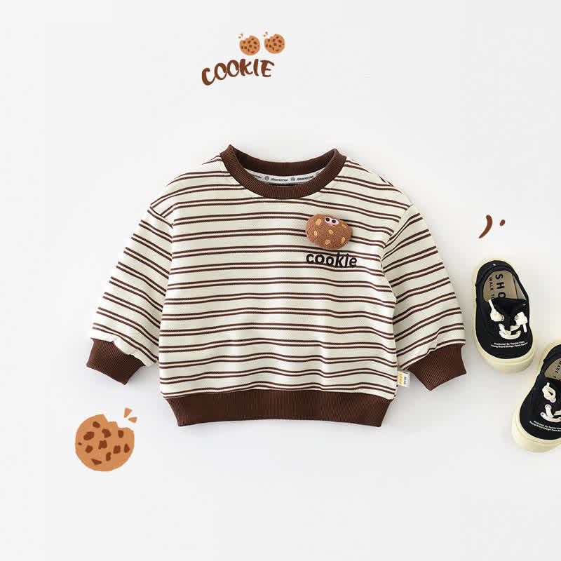 COOKIE Toddler Brown Striped Sweatshirt