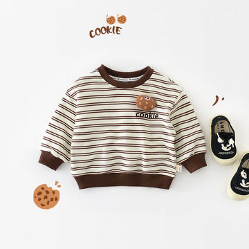 COOKIE Toddler Brown Striped Sweatshirt