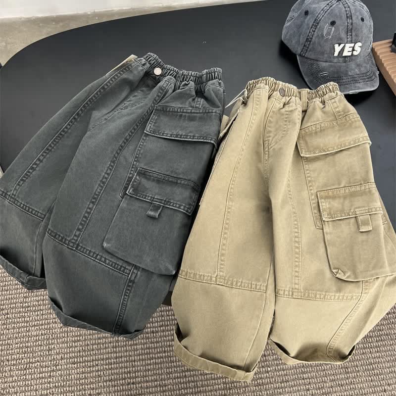 Kids Multi Pocket Distressed Cargo Pants